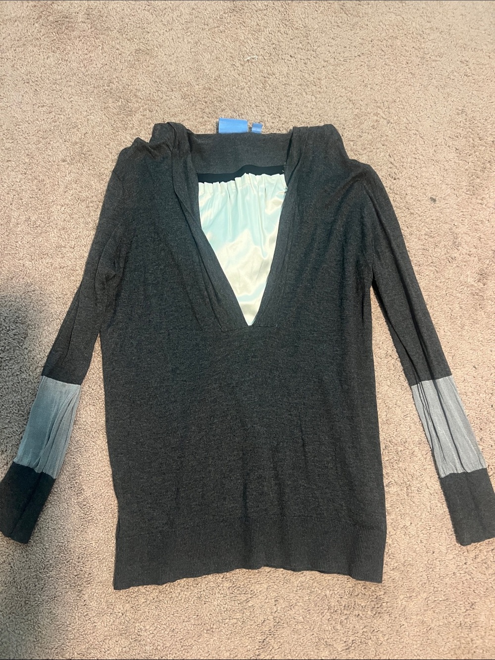 Simply Vera Vera Wang Black Knit Tunic with Light Silvery Mesh Trim